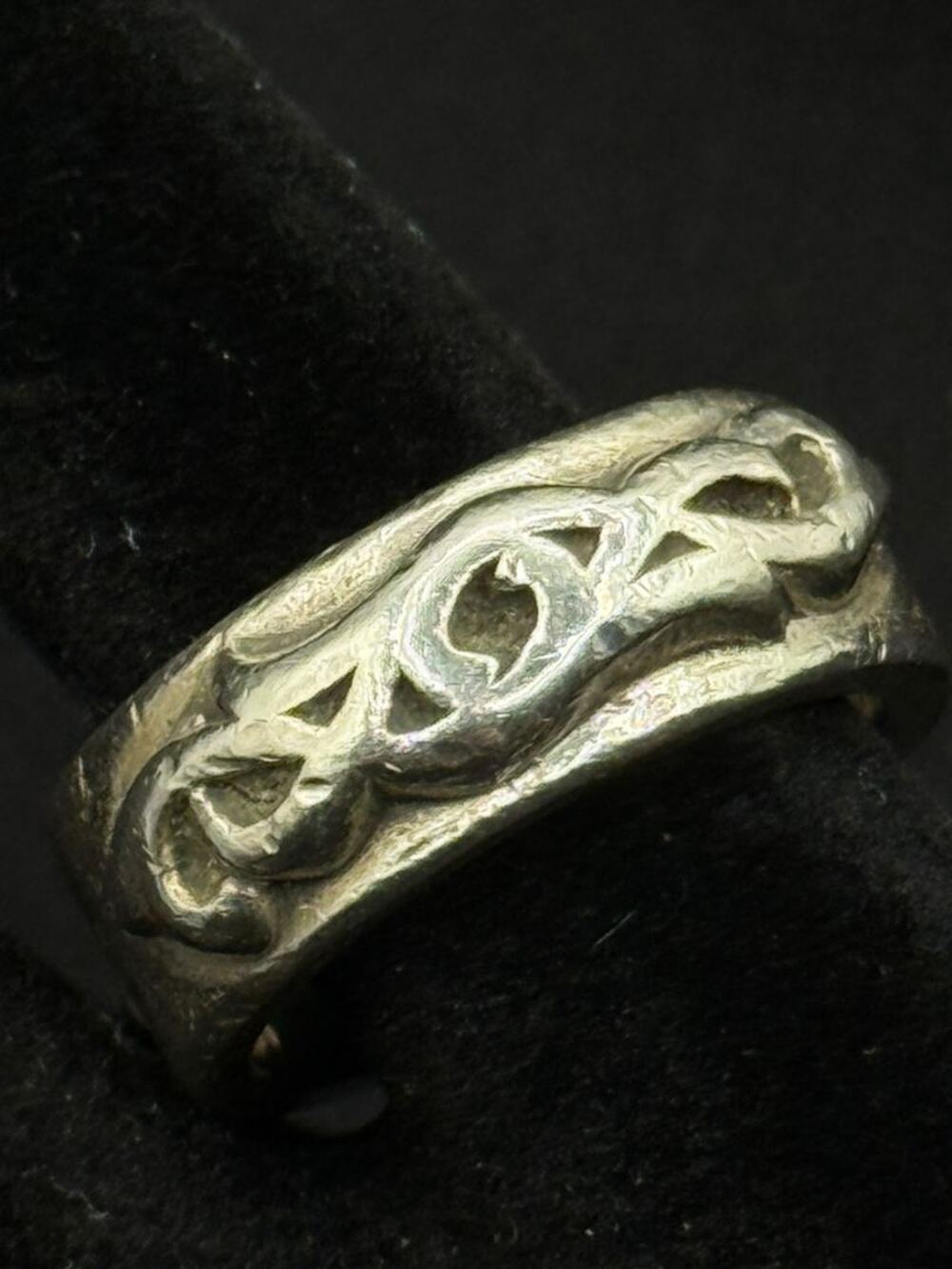 Chrome Hearts Sterling Silver Carved Band Ring – Size ~9 (U.S.)
